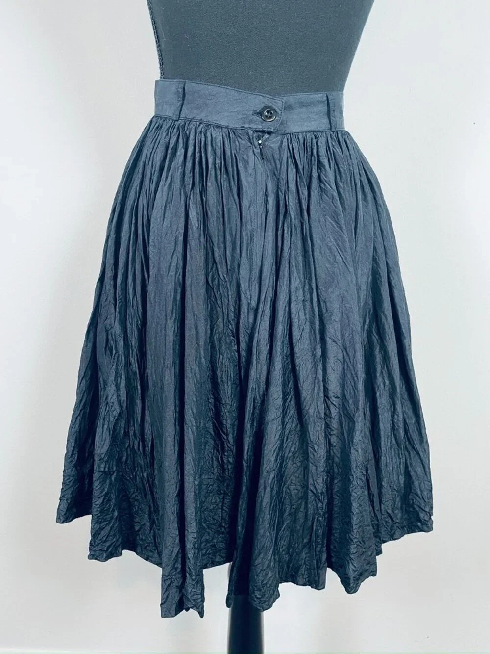 Katharine Hamnett London black 100% silk full skirt, Made in U.K.